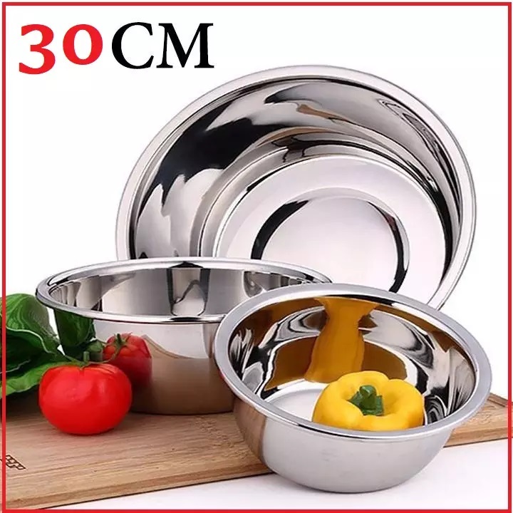 [DÀY DẶN-INOX 304] Thau Inox Size Lớn 30cm Cao Cấp, Dày, Tiện Lợi – SHOP NGUYỄN KIM