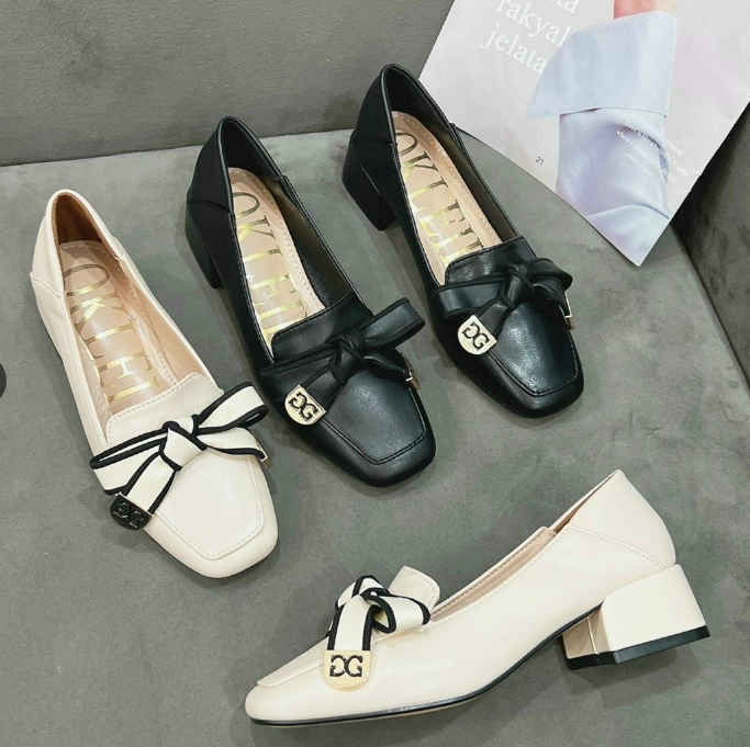 Giày 3 phân đính nơ chữ DD mẫu mới cực xinh hàng vnxk