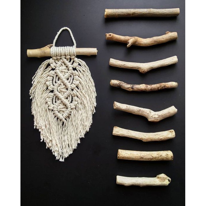 Thanh gỗ tự nhiên làm macrame 15cm