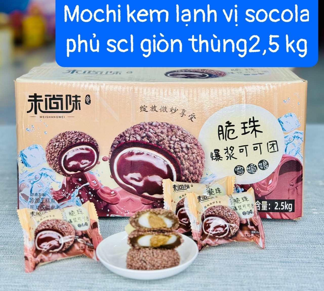 [ Mới lạ ] Combo 1000g  Bánh mochi Phủ Socola Hạnh nhân /Bánh mochi socola món ăn vặt ngon nhiều dưỡng chất