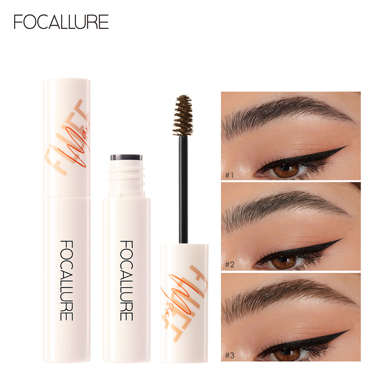 FOCALLURE FLUFFMAX TINTED gel kẻ lông mày + làm đầy lông mày với cọ chải lông mày chống thấm nước tạo hình lâu dài gel làm đầy lông mày