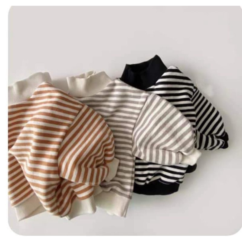 Áo len Cotton kẻ phong cách Hàn Quốc cho bé trai bé gái