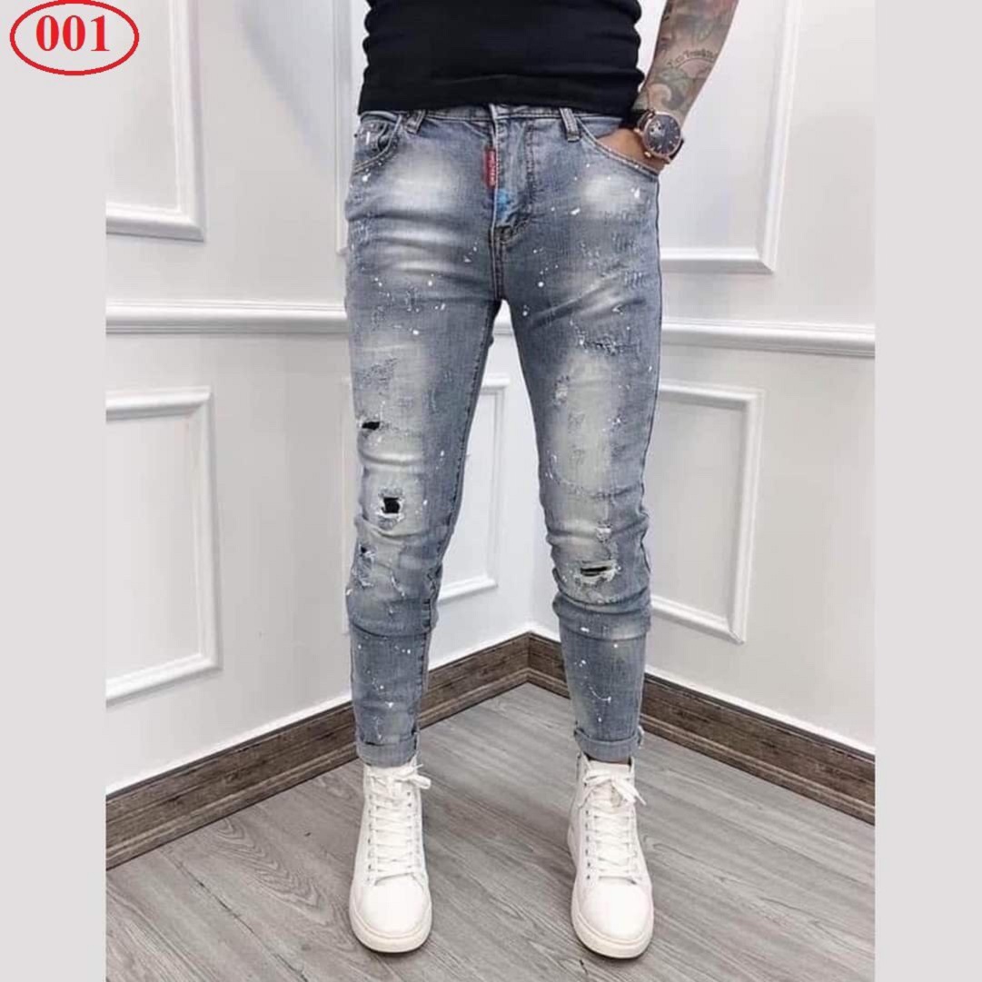 [HCM]Quần JeanQuần Bò Nam Vẩy Sơn Co Dãn Cao Cấp