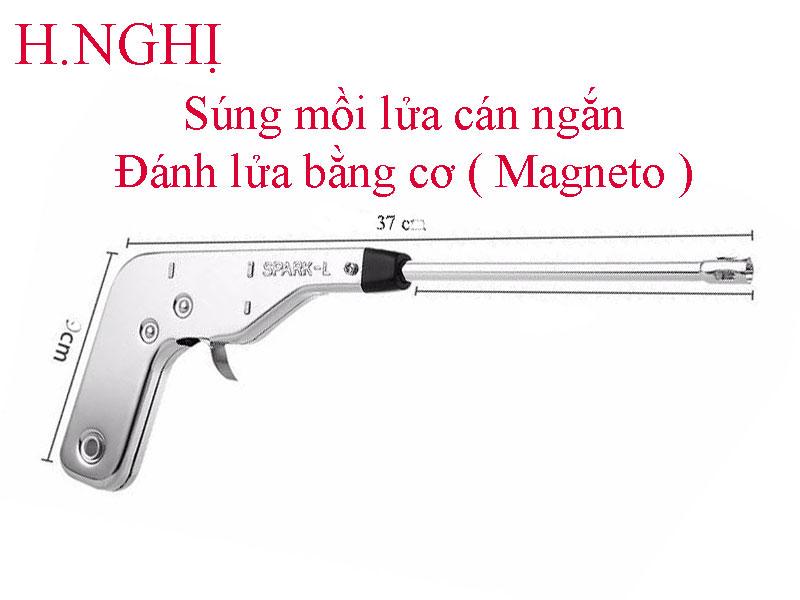 Súng mồi lửa bếp gas bằng tia điện( Magneto ) cán ngắn 37cm SPARK-L( INOX )