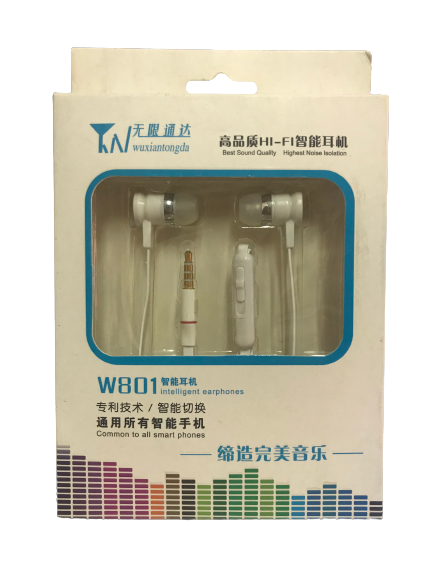 Tai nghe điện thoại có dây W801 jack 3.5 - Tai phone tích hợp micro cao cấp