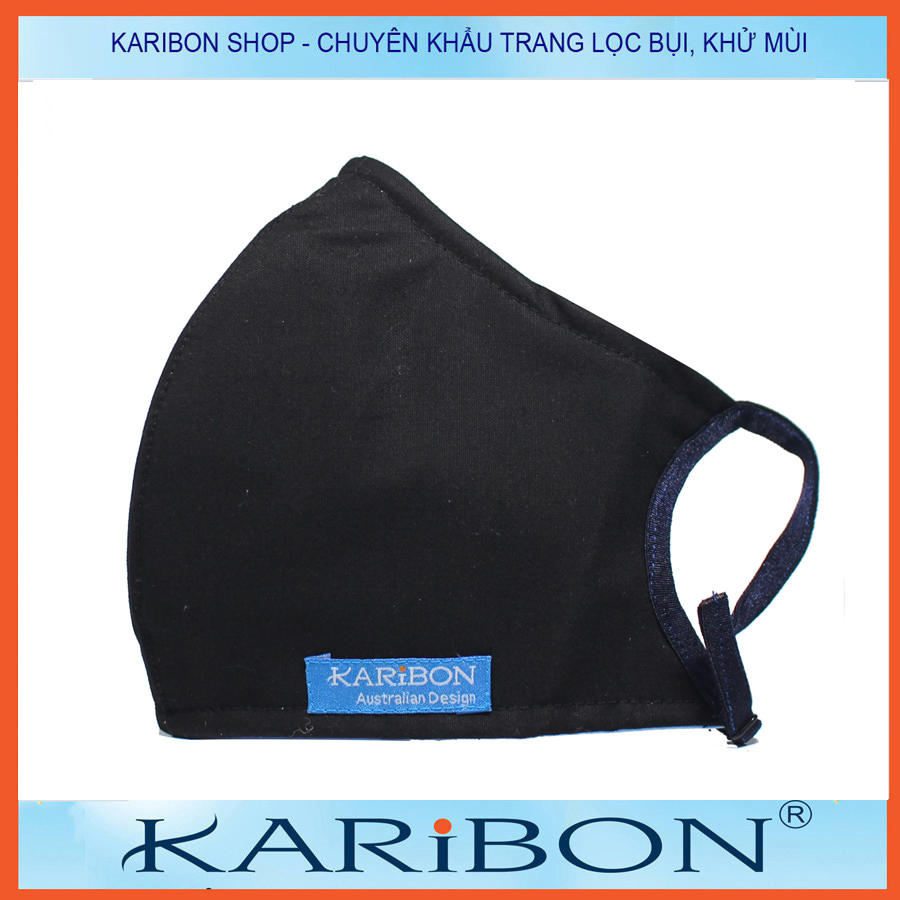 Khẩu trang vải Karibon Cotton 8 lớp có than hoạt tính lọc bụi mịn, khả năng lọc bụi lên tới 99%, giặt và sử dụng nhiều lần