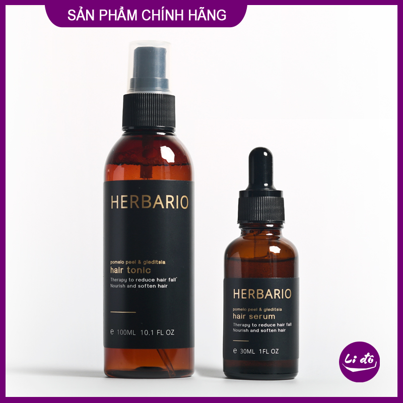 [HCM]Bộ serum mọc tóc + nước xịt dưỡng tóc tinh dầu vỏ bưởi và bồ kết herbario giúp dưỡng tóc giảm rụng tóc kích thích mọc tóclàm dày tóc  hỗ trợ mọc tóc nhanh phục hồi tóc hư tổn