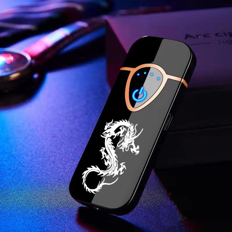 [SẠC ĐIỆN] Bật Lửa USB Sạc Điện, Bật Lửa Cảm Biến Vân Tay Hồng Ngoại Loại Xịn Hình Rồng  Sang Trọng, Siêu Bền, Chống Gió Tốt