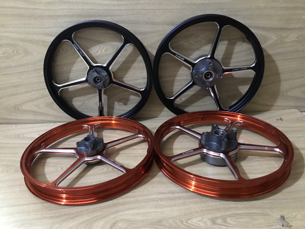 MÂM-VÀNH KIỂU 5 CÂY CNC K9 GẮN EX135 BẢN 1.6 TRƯỚC SAU