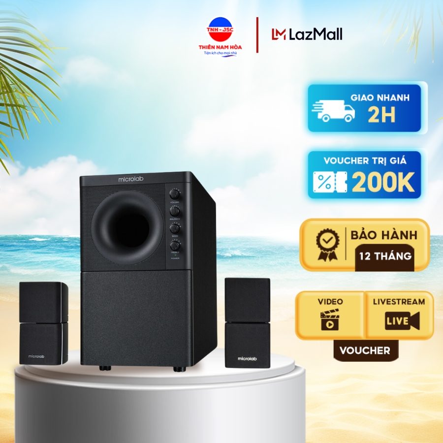 Loa vi tính để bàn microlab x3 - âm bass mạnh mẽ - jack cắm 3.5mm - hàng chính hãng - bh 12th