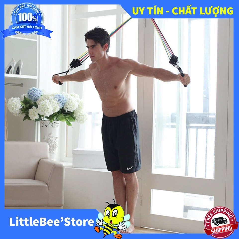 Dụng Cụ Tập Gym Tại Nhà - BỘ DÂY NGŨ SẮC TẬP THỂ HÌNH ĐA NĂNG ,  Dụng Cụ Tập Thể Dục Đa Năng Gọn Nhẹ , Có Tính Đàn Hồi Và Độ Bền Cao , An Toàn Khi Sử Dụng