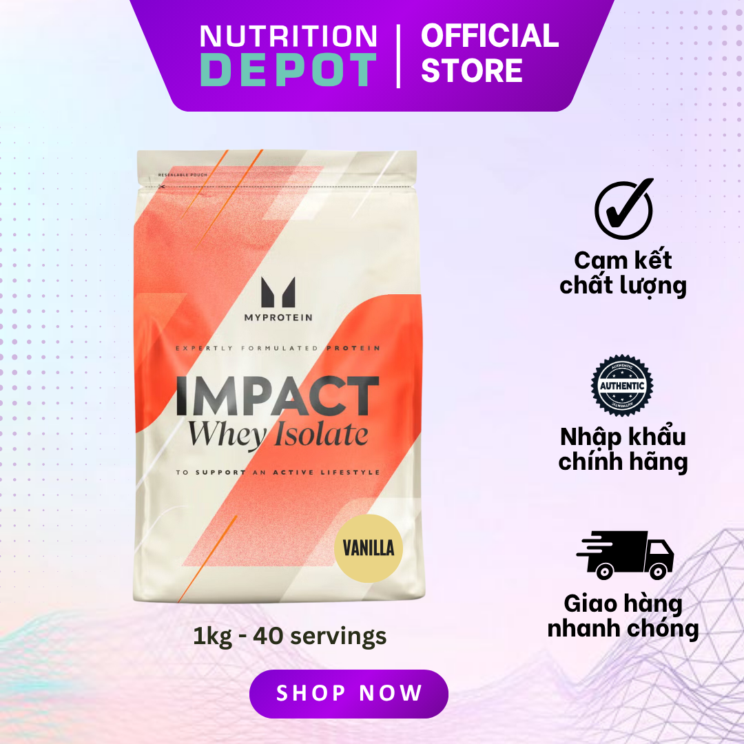 Sữa tăng cơ Impact Whey Isolate Myprotein 1kg 40 lần dùng - Nutrition Depot