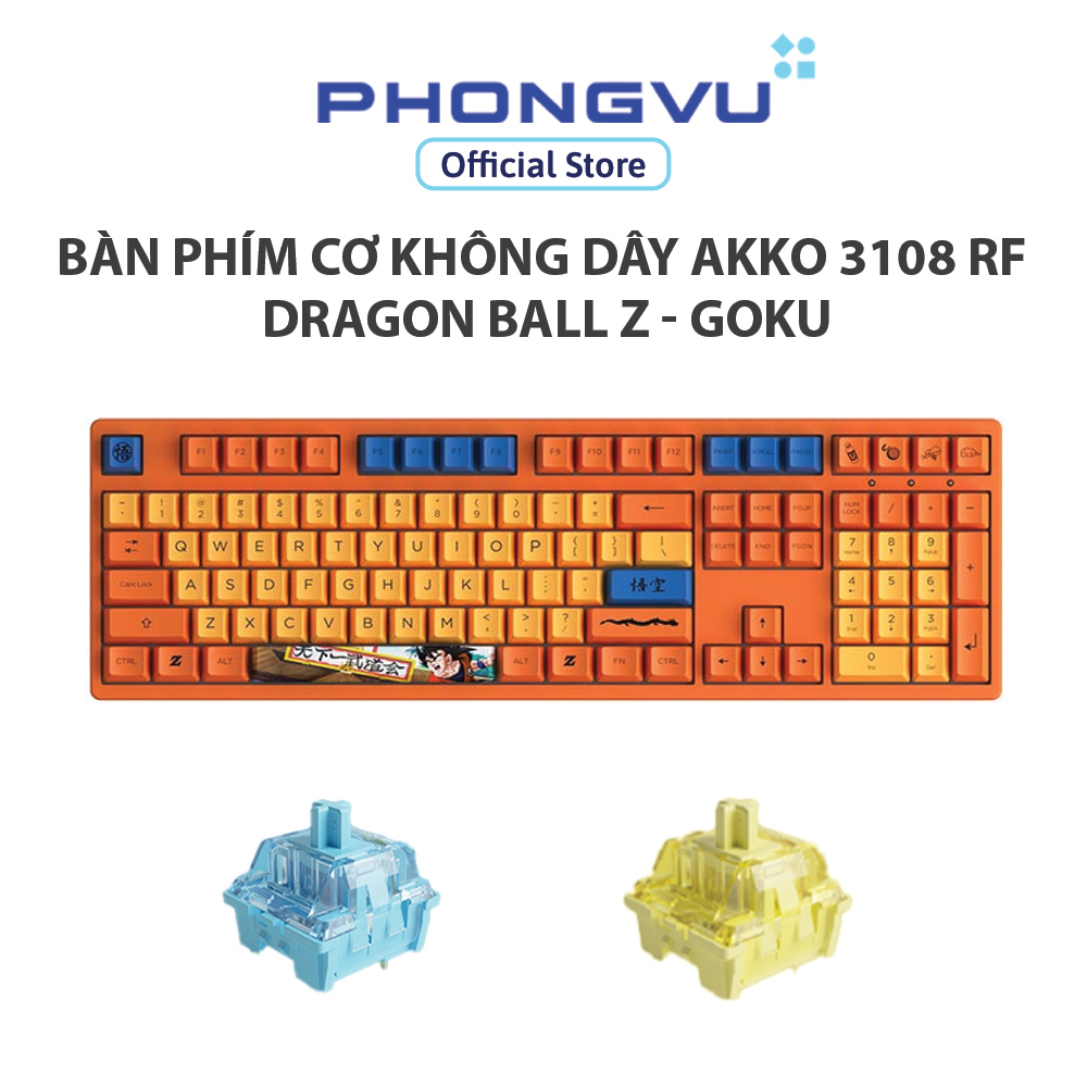 Bàn phím cơ không dây AKKO 3108 RF Dragon Ball Z - Goku - Bảo hành 12 tháng