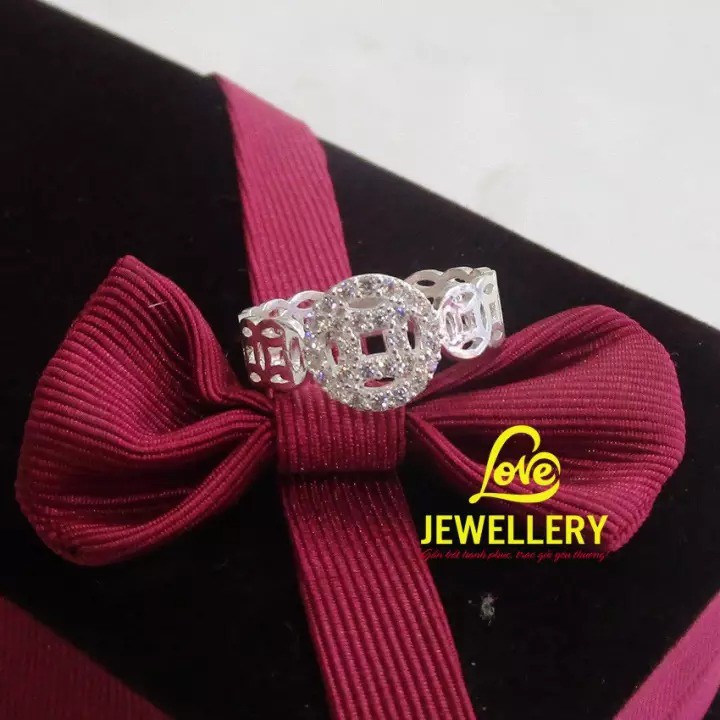 Nhẫn bạc kim tiền phong thuỷ tnc jewellery