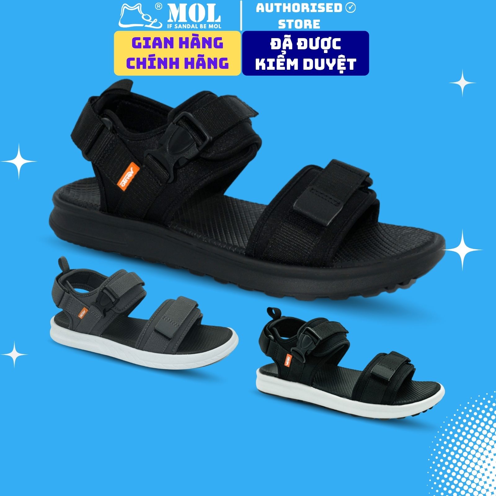 Sandal nam nữ unisex chính hãng hiệu Vento 2 quai ngang NB01BB màu đen