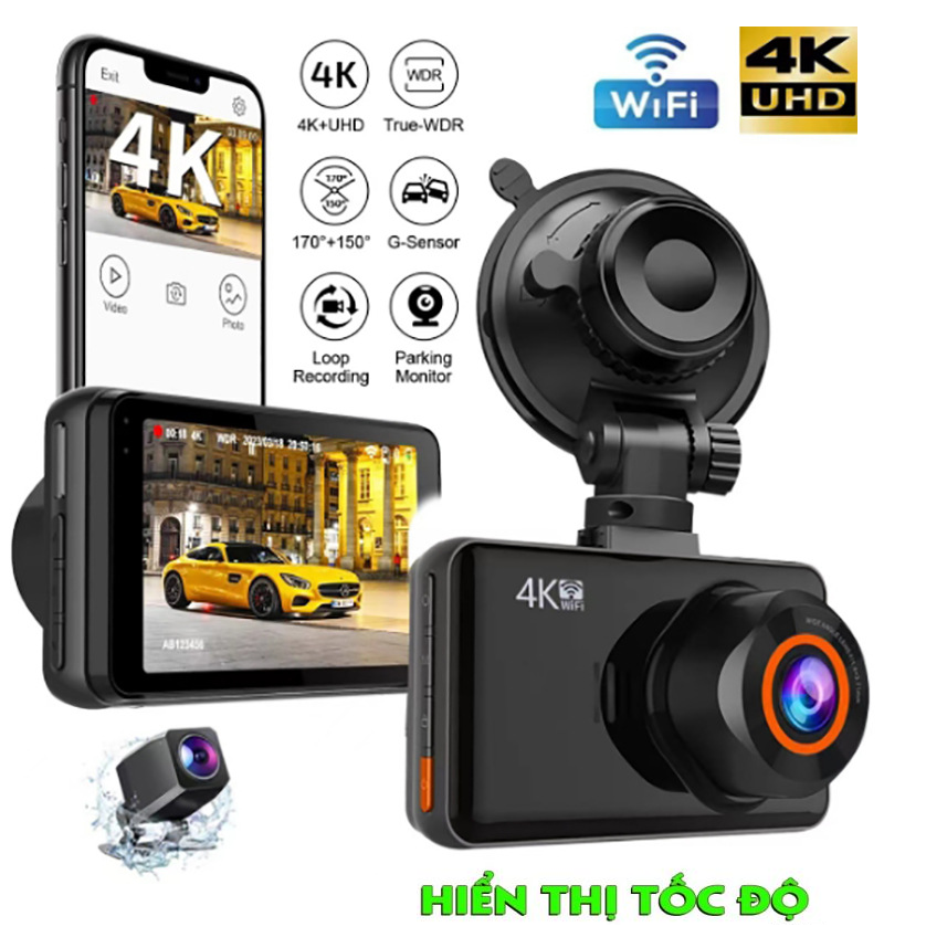 Camera hành trình A68 Pro full HD 1296P kết nối ĐTDĐ+GPS hiển thị toạ độ,Tốc độ trên Video.