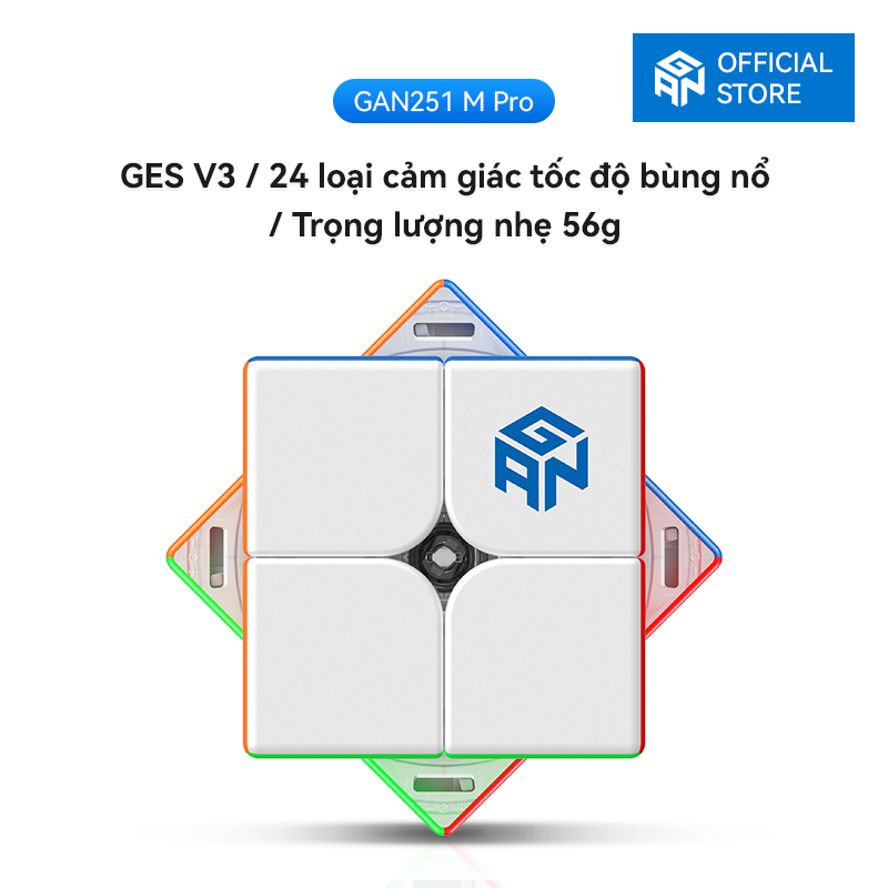 [GAN Official Store]GAN 251 M Pro 2x2 khối lập phương GAN Cube Khối tốc độ dành cho trẻ em Đồ chơi xếp hình người mới bắt đầu