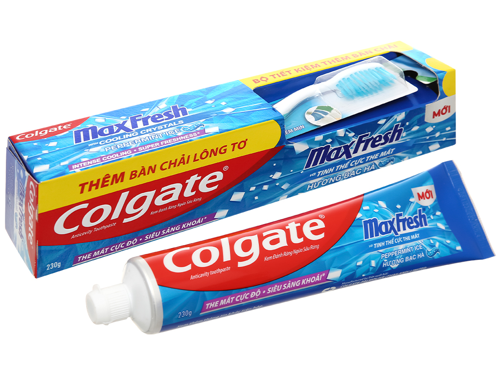 Kem đánh răng colgate + tặng bàn chải đánh răng