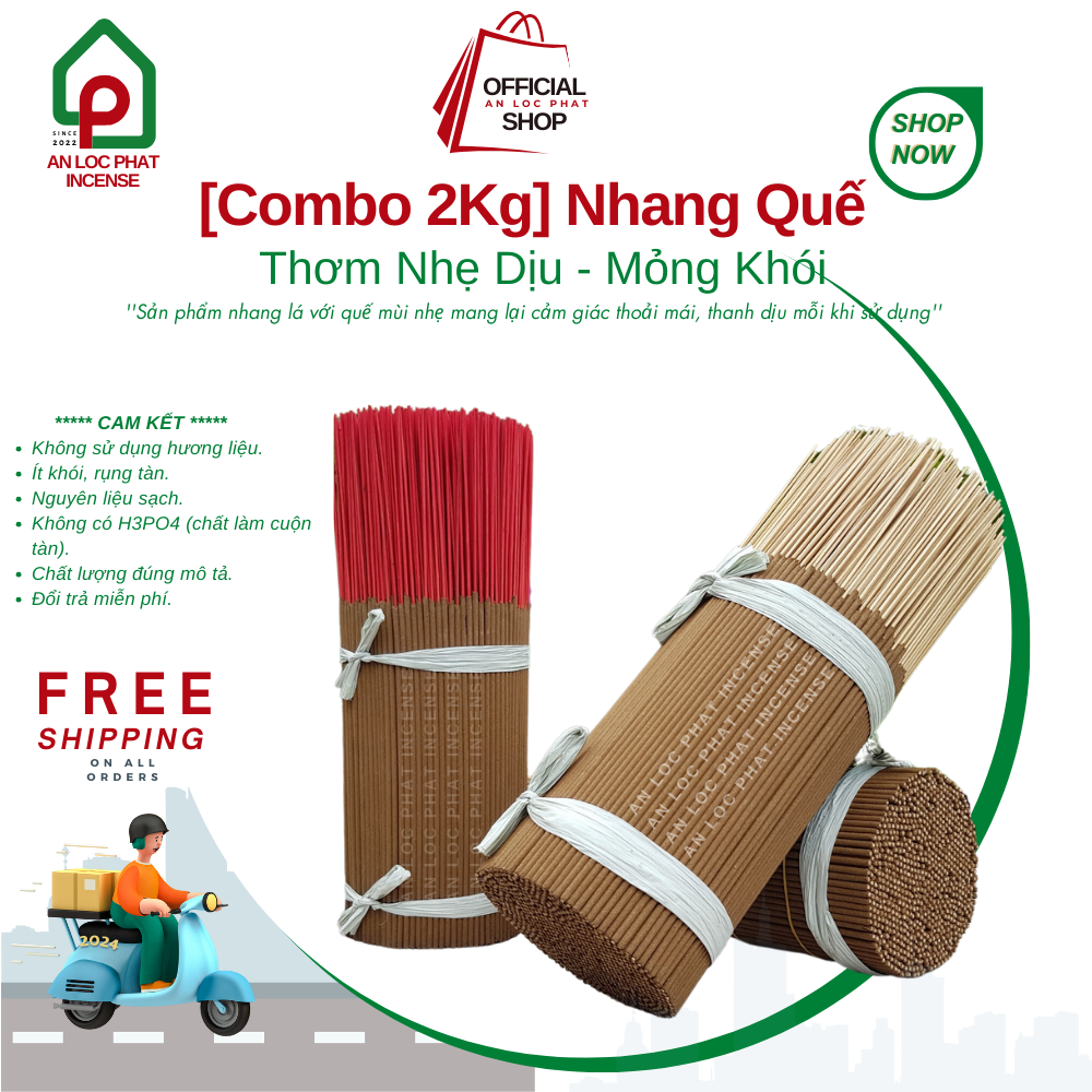 Combo 2Kg Nhang Quế - Thơm Nhẹ Dịu, Mỏng Khói - An Lộc Phát