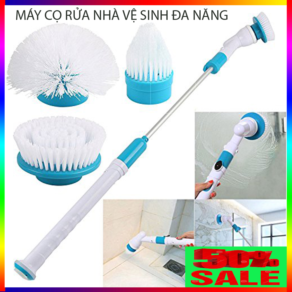 Máy chà rửa nhà vệ sinh đa năng - sạc điện 3 in 1, tốc độ vòng xoay 360 độ, vệ sinh nhà tắm cọ bồn cầu, dọn sạch mọi vết baanr và mảng bám.