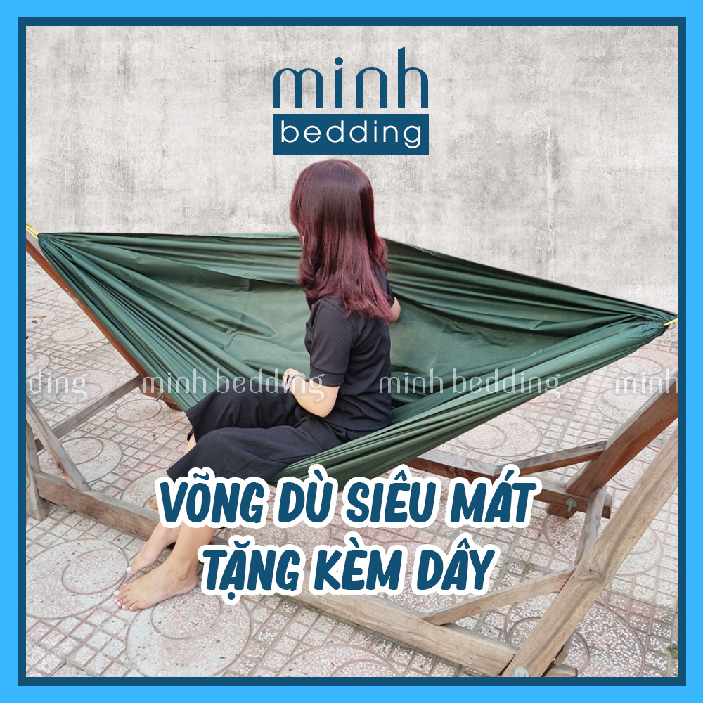 Võng dù 2 lớp khổ rộng mát lạnh Minh Bedding tặng kèm dây