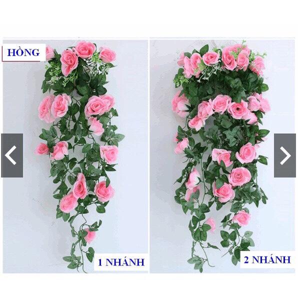 Chùm hoa hồng giả treo tường trang trí nội thất đẹp , bó hoa nhân tạo trang trí nhà hàng , khách sạn