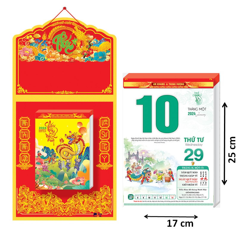 Bloc lịch 2024 - kích thước 17cm x 25 cm – Trò chơi dân gian