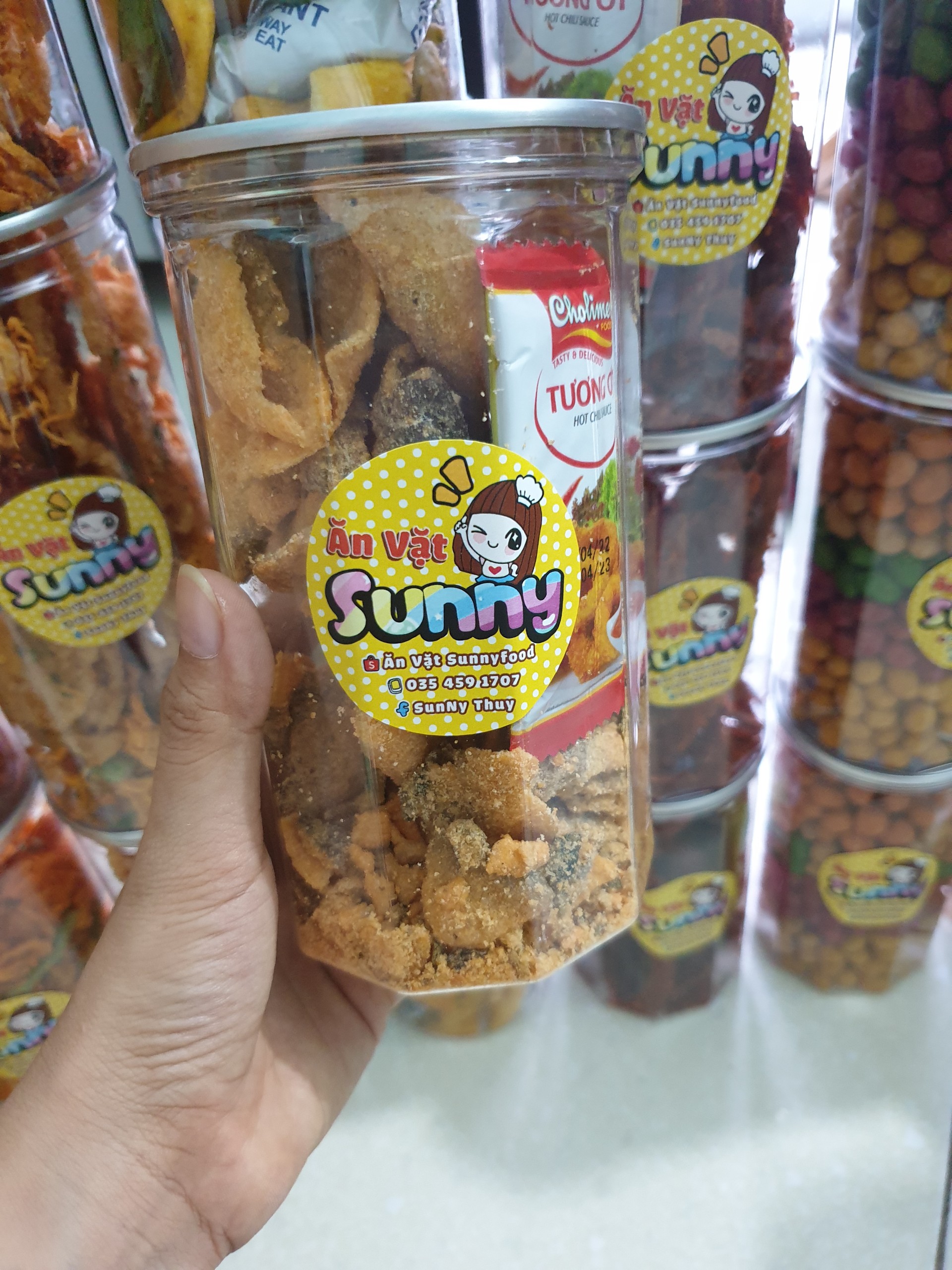 Da cá hồi lắc trứng muối loại 1 _ 200g_ Ăn vặt Sunnyfood
