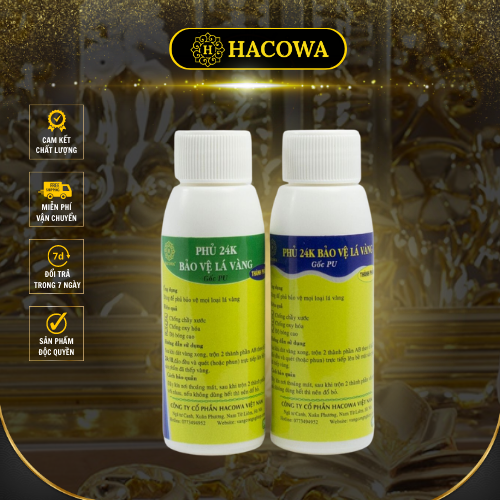 Phủ bảo vệ lá vàng 24k tác dụng chống xước lá vàng, bảo vệ màu lá vàng công nghiệp, không bay màu, không ố vàng