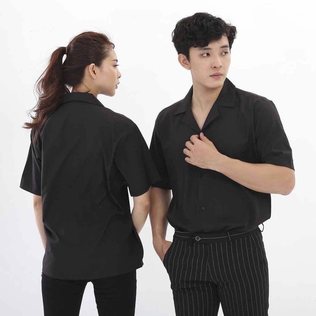Áo sơ mi form rộng Unisex nam nữ tay dài Hàn Quốc kiểu Cổ Vest Cổ Ve khoác  ngoài vải lụa mềm mịn SMV01  MixASale