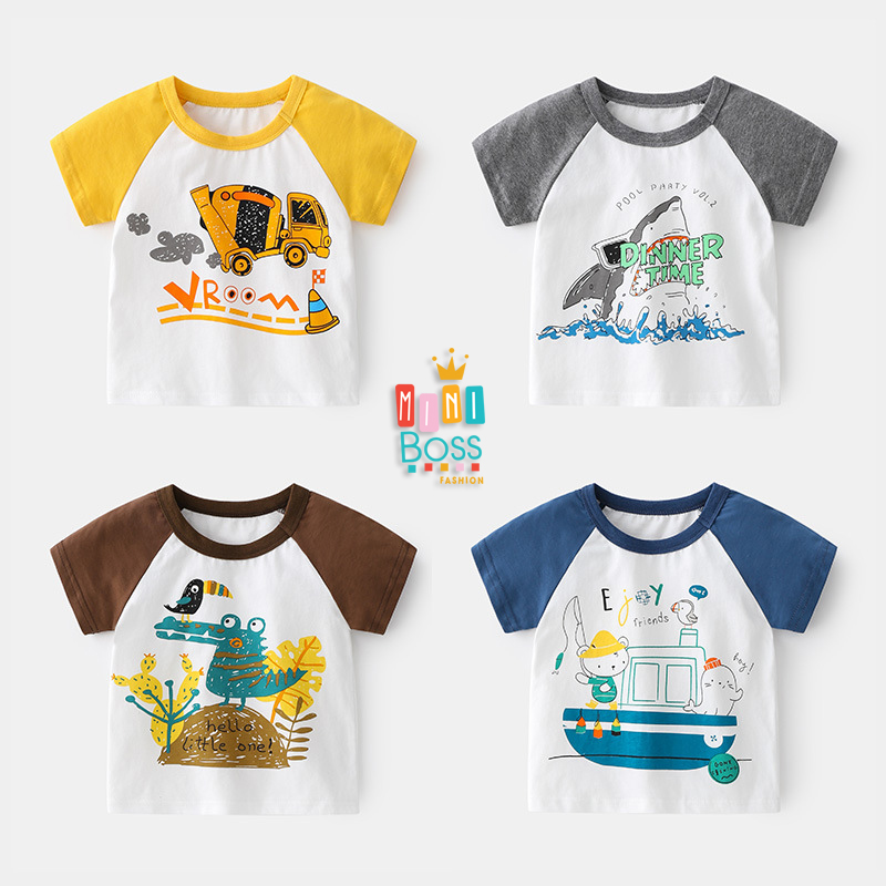 Áo thun cho bé trai 10-25kg Quảng Châu | Áo cộc tay cho bé cotton