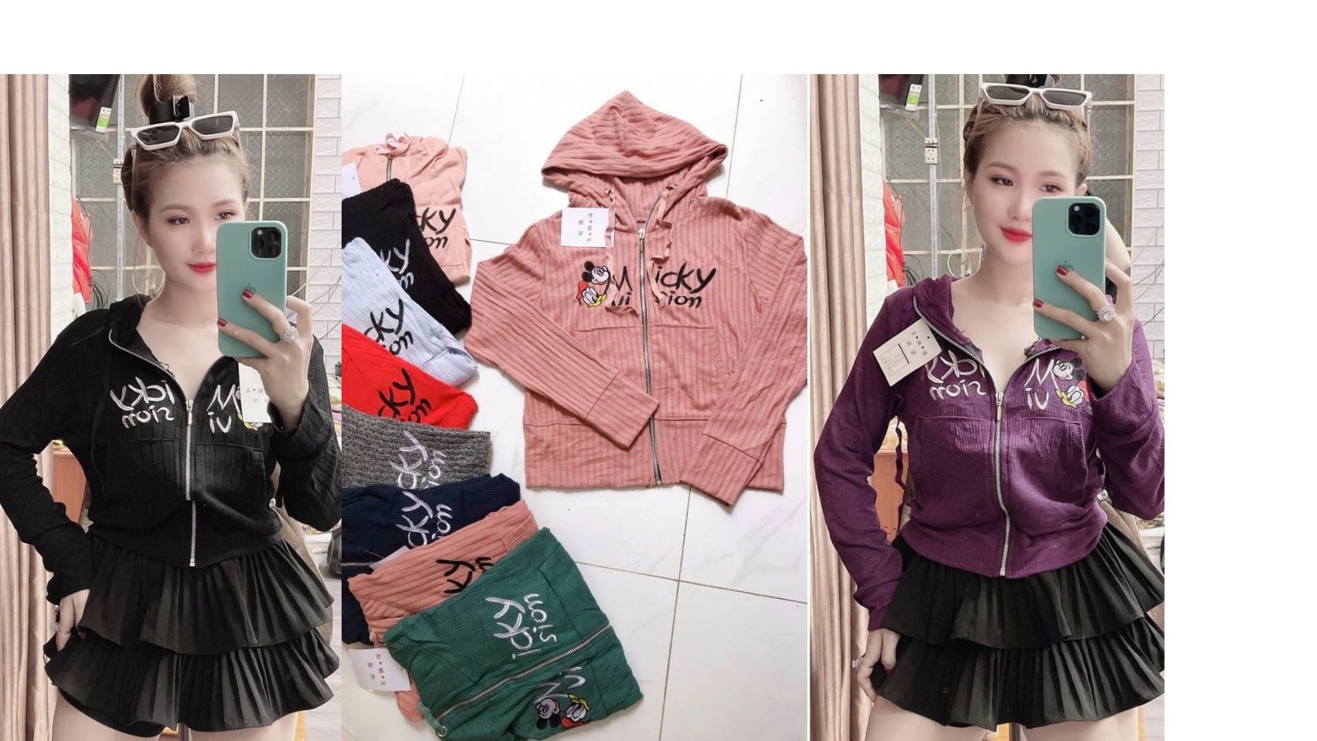 Áo Khoác Nữ Thun Gân Họa Tiết Thêu Co Giãn Tốt Chất Vải Đẹp Nhiều Mẫu Tạp Hóa Út Gạo