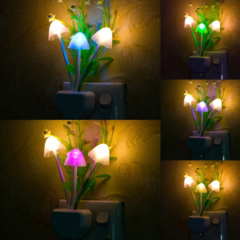 HFTOY Đèn hình nấm đèn ngủ mới lạ đèn nấm Luminaria đèn ngủ LED phích cắm