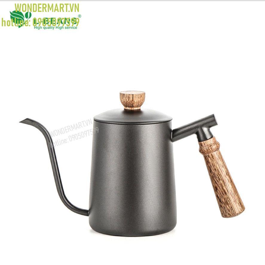 Bình nước pha Drip V60 chính hãng L-Beans 600ml bình pha cà phê drip (đen mù)