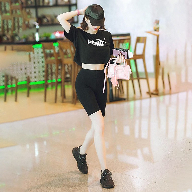 Quần legging lửng nữ _ Kiểu quần legging thái ngố đùi nâng mông cạp cao siêu co dãn chất cotton