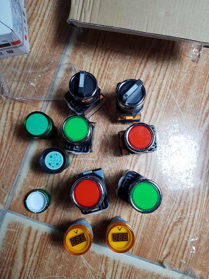 Đèn báo pha phi 22 XANH  - hộp đèn báo  gồm 10 chiếc