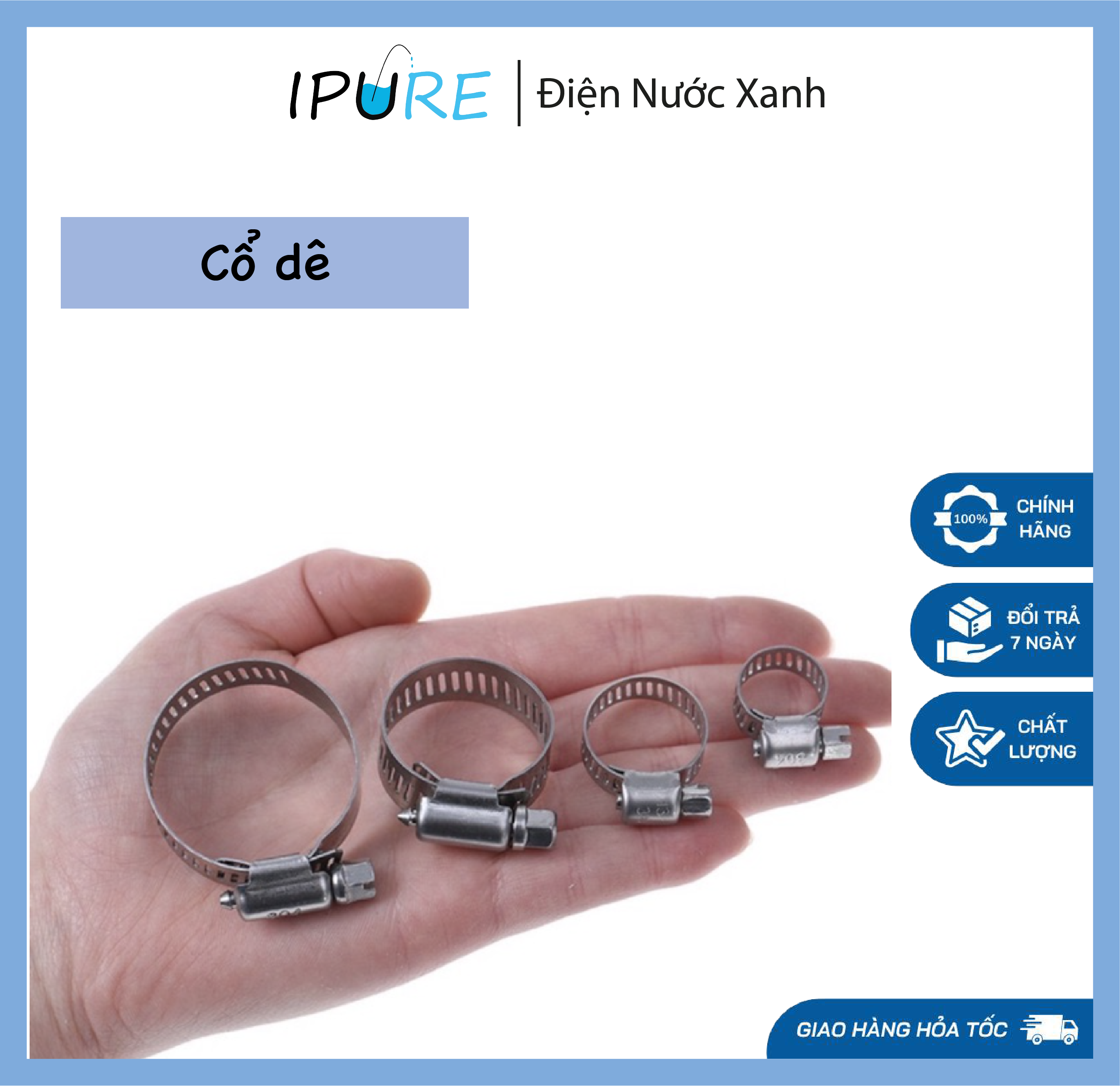 Đai siết ống nước - cổ dê siết ống nước nhiều kích thước - dnx ipure