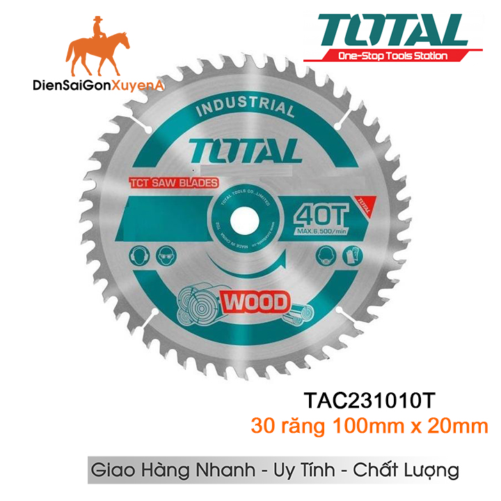 Lưỡi cưa gỗ hợp kim 30 răng 100mm x 20mm tct saw blade total tac231010t