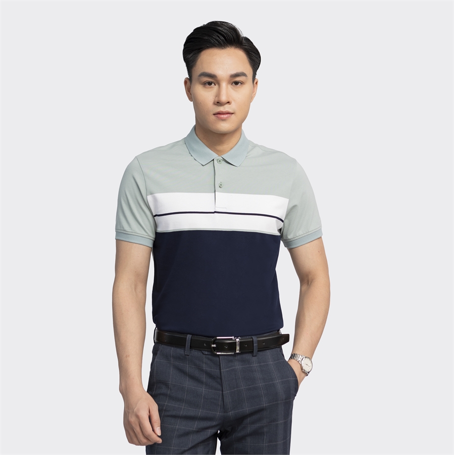 Áo polo ngắn tay aristino aps007s3 màu xanh