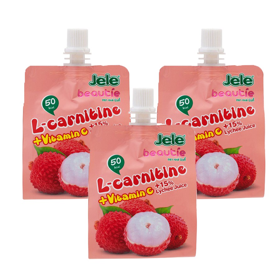 [Tết 2022]Combo 3 túi nước ép trái cây thạch Vitamin Jele Beautie Hương Vải 150g/túi