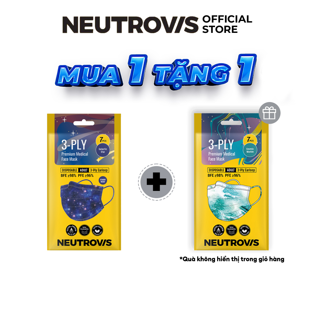 Khẩu Trang Cao Cấp Kháng Khuẩn 3 Lớp Neutrovis - Starry Night