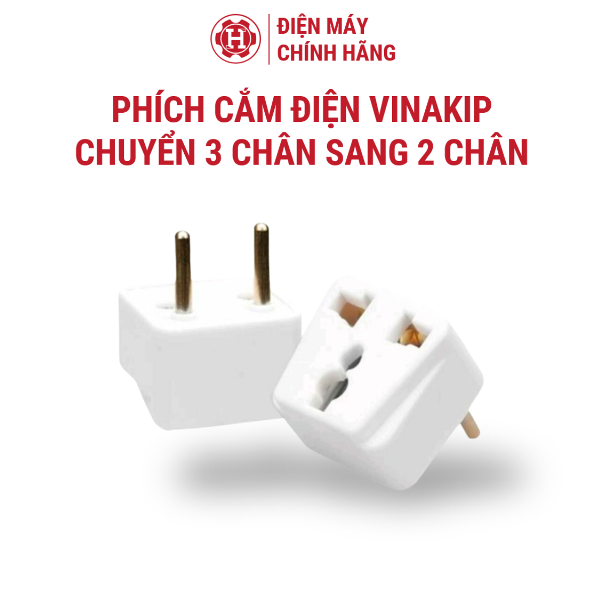 Phích cắm điện Vinakip chuyển 3 chân sang 2 chân