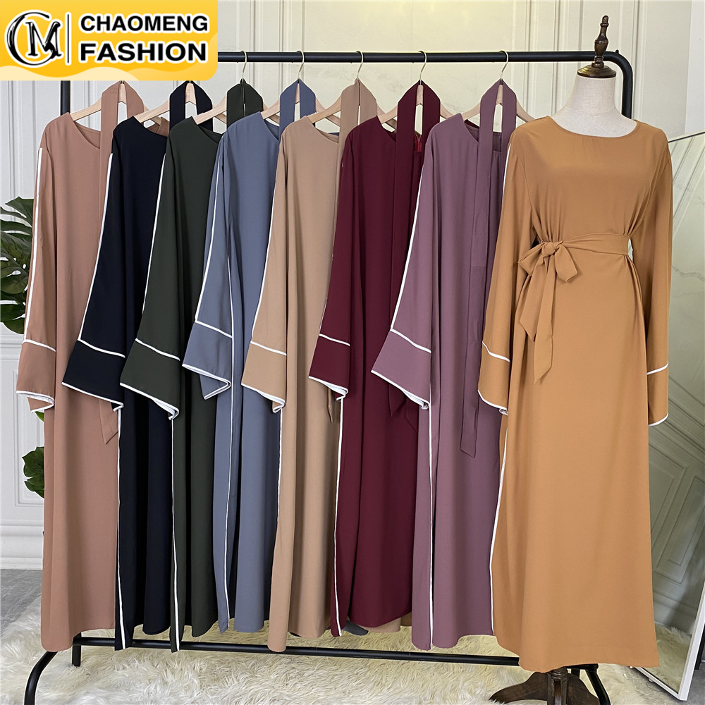 EID bán chạy phổ biến vải nida đơn giản ABA Dubai hồi giáo cho phụ nữ Khăn trùm đầu áo choàng Maxi Chữ A quần áo thời trang kaftan