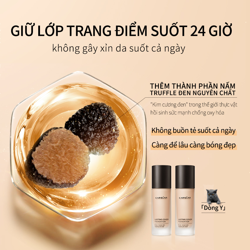 Carslan Kem Nền Dạng Lỏng Kiểm Soát Dầu Mờ, Trang Điểm 24H Bền Lâu 30Ml