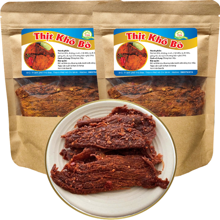 1kg khô bò miếng thượng hạng hiệu tps - thực phẩm sạch 3 miền