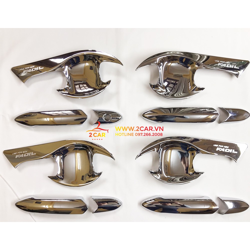 Ốp tay nắm cửa, hõm cửa xe Vinfast Fadil 2019- 2022, 2023 mạ crom cao cấp- Giá 1 bộ