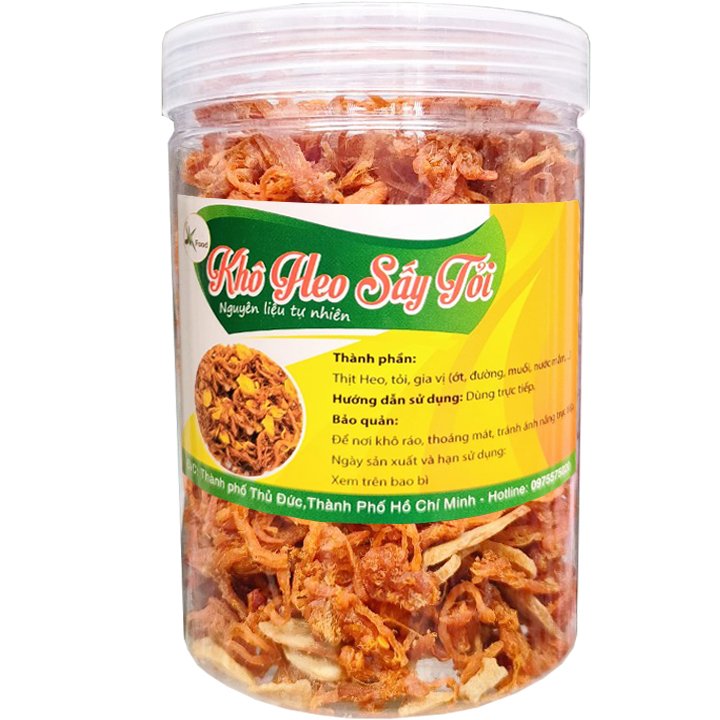 Khô heo sấy tỏi ớt thơm ngon sk food 200g