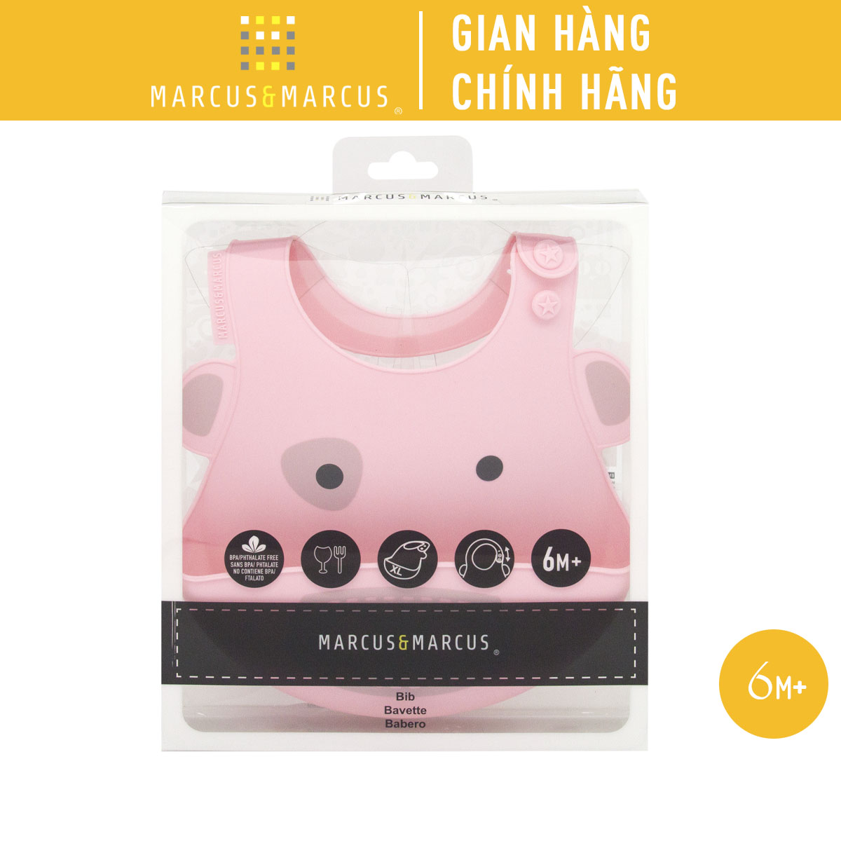 Yếm silicon ăn dặm cho bé Marcus & Marcus, từ 6 tháng - Pokey