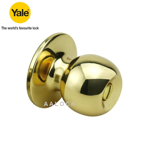 Khóa tay nắm tròn yale ca5242 us3 cho cửa wc, màu vàng đồng- loại khóa nắm tròn cao cấp của mỹ- npp aalock