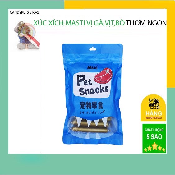 Xúc xích cho chó mèo Mastixúc xích nhập khẩu dinh dưỡngthơm ngon CANDYPETS TA06